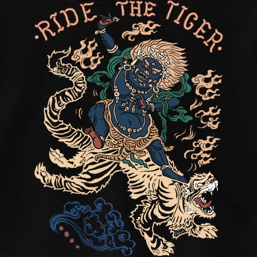 Ride the tiger - Black T-Shirt